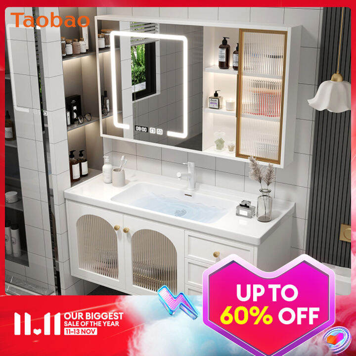 Ceramic Whole Washbin Bathroom Combination Smart Hand Washing