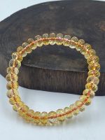 citrine rhondell faceted 10MM beaded bracelet. สร้อยข้อมือลูกปัดซิทริน รอนเดลล์ 10 มม.