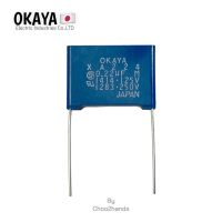 Capacitor คาปาซิเตอร์ 0.22uf 224K 250V OKAYA คาปาซิเตอร์ Poly Film Capacitor IZ9MKT565-1 คาปาชิเตอพัดลม เครื่องฉีดน้ำ ปั้มแรงดัน