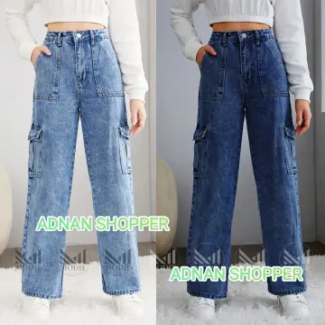 Wide leg Seluar jeans Perempuan Korean Style women's loose high