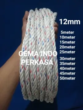 Tali Tambang Nylon Nilon Plastik Ukuran 4mm Per Roll Panjang 50 Meter