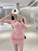 Y2K mini dress เดรสสั้น เดรสเข้ารูป sexy dress hip hop ฮิปฮอป Korea fashion แฟชั่นเกาหลี