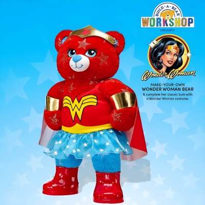 ตุ๊กตาหมี บิ้วอะแบร์ วันเดอร์วูแมน มาเวล ❤️MARVEL Wonder Woman SuperHero ⭐️Build A Bear⭐️มือสองนำเข้าจากอเมริกาสภาพใหม่