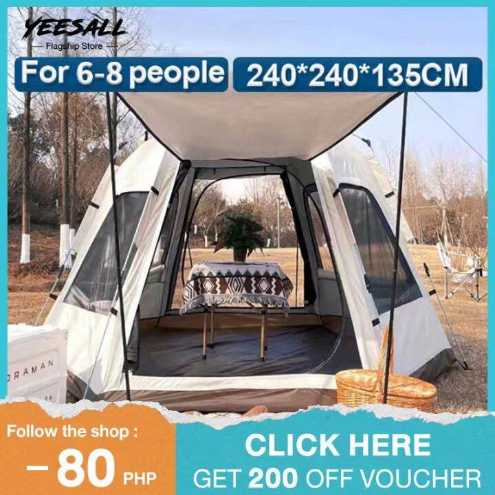 YEESALL White tent outdoor portable hexagonal folding fully automatic