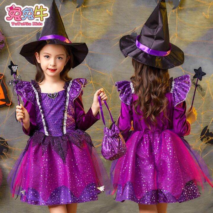 Halloween Children's Clothing Girls' Princess Dress Witch Dress Little