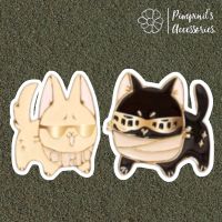 ʕ •ᴥ•ʔ ✿ พร้อมส่ง : เข็มกลัดเซ็ทหมาสีดำและสีขาวครีม | Black &amp; White Cream Doges Enamel Brooch Pin Set.