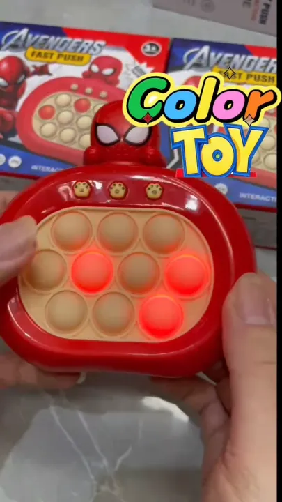 ColorToy Pop it! 120เลเวล รุ่น 2 สไปเดอร์แมน มี4แบบ ป๊อปอิท เกมส์พกพา ของเล่น เกมส์กด เสริมพัฒนาการ ฝึกสมอง ทดสอบการจำ มีเสียง มีไฟ