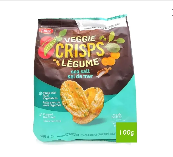 Dare Veggie Crisps Sea Salt Crackers Chips 100g Lazada PH