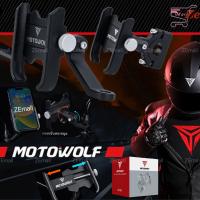 MOTOWOLF(ของแท้ ที่จับมือถือ ที่ยึดมือถือมอเตอร์ไซค์ ที่ยึดโทรศัพท์ ที่จับโทรศัพท์มือถือติดมอเตอร์ไซค์ จักรยาน เหมาะกับ lalamove และ Grab