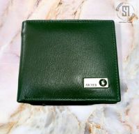 กระเป๋าหนังแท้ สีเขียวโลโก้เงิน Wallet Gennuine Leather กระเป๋าสตางค์ กระเป๋าเรียกทรัพย์ กระเป๋าประจำวันเกิด ของขวัญวันเกิดผู้ชาย