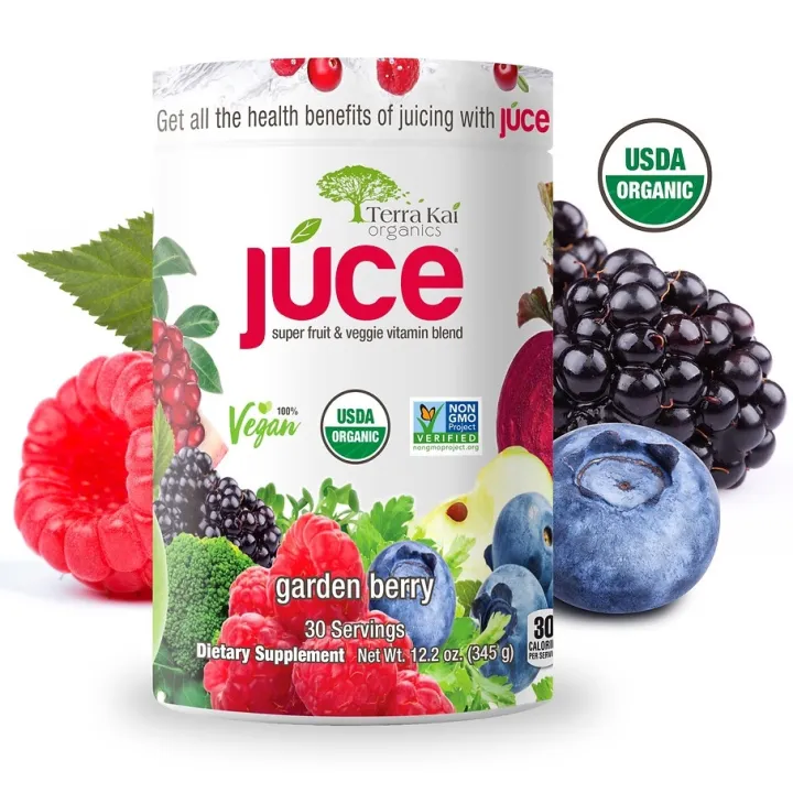 Terra Kai Organics Garden Berry Super Fruit Veggie Vitamin Blend Juice