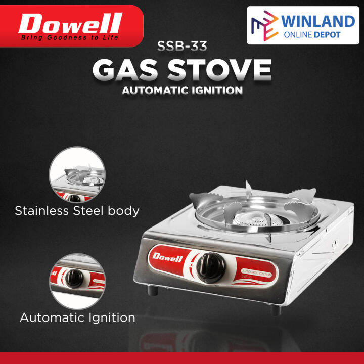 DOWELL by Winland Single Burner Gas Stove with Stainless Steel Body SSB