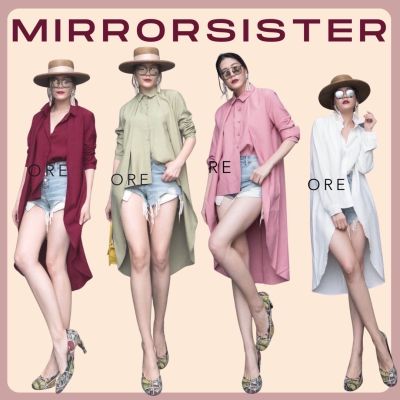 🏷️Mirrorsister #00131.3 เสื้อเชิ้ตยาวทรงเก๋ เสื้อเชิ้ต เสื้อตัวยาว เสื้อเชิ๊ตตัวยาว เสื้อสวย เสื้อน่ารัก