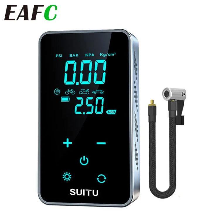EAFC Car Electric Air Pump Portable Wireless/Wired Digital Touch Air  Compressor 150PSI Suitable for Car Motorcycle Inflation