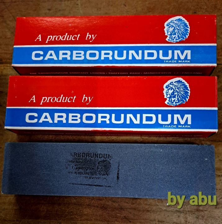 หินลับมีด-หินตราคนป่า-carborundum-ขนาด-8-x-2-x-1-ของแท้-ของดี