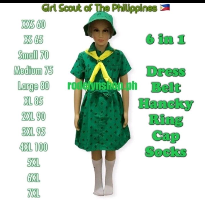 (6 in 1) Girl Scout Uniform Set, Scouting Uniform (GSP Dress | Lazada PH