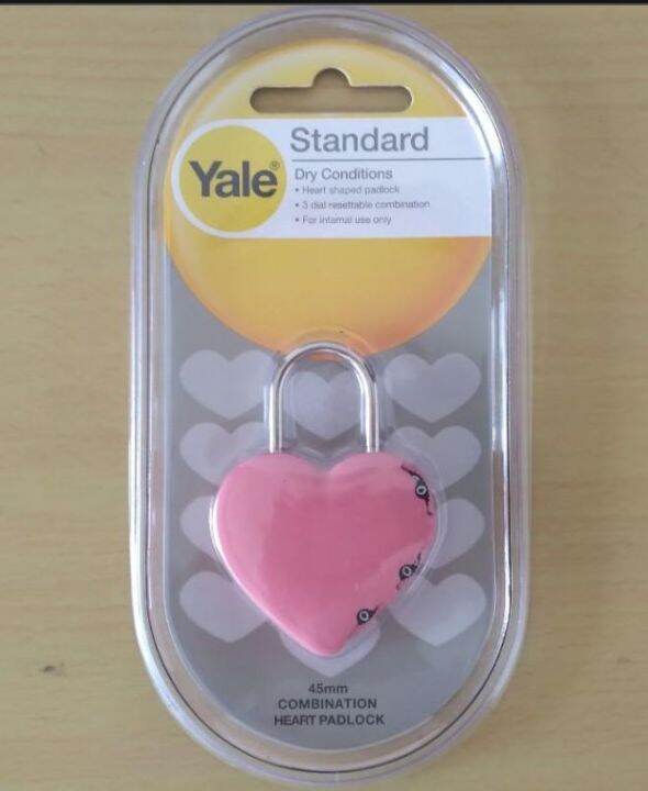 YALE HEART PADLOCK PINK COLLECTIBLES NOVELTY COMBINATION PADLOCK