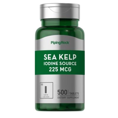 pipingrock Sea Kelp (Iodine Source), 225 mcg, 500 Tablets