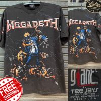 เสื้อวง OVPลาย Megadeth สไตล์วินเทจยุค 90s ป้าย GIANT by pop comics