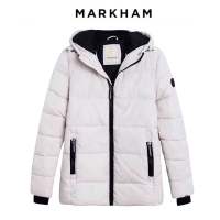 เสื้อกันหนาวบุนวมอุ่น  ?เสื้อกันหนาวฮู้ดสีครีม ?PADDED PUFFER JACKET แบรนด์ MARKHAM (WY948)