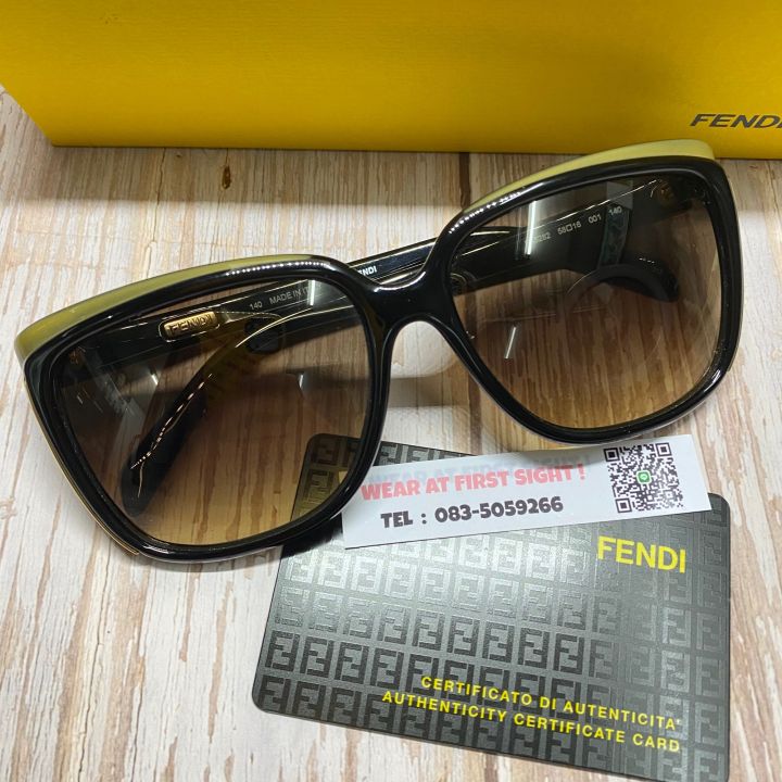 แว่นตากันแดด-fendi-ของแท้100-รุ่น-fs5282-001-black-yellow-รับประกันศูนย์1ปี