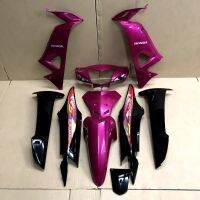 ชุดสี honda wave 100 Ubox เวฟ100ยูบ๊อก สีชมพู พร้อมติดสติ๊กเกอร์เคลือบเงาแท้