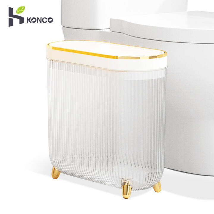 Konco 12L transparent trash can Elegant garbage bin Kitchen Living room Bathroom Recycling Bins ...