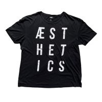 H&amp;M เสื้อยืดแขนสั้น AESTHETICS สีดำ อก 48”