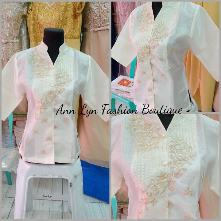 LADIES BARONG 3/4 CHINESE COLLAR | Lazada PH