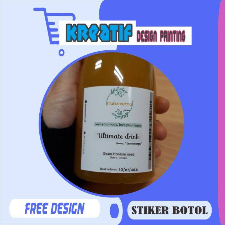 Stiker Label Botol Kemasan Minuman Custom Free Design Lazada Indonesia