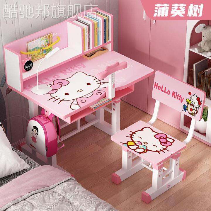 Study Table Children Writing Desk Bookshelf Combination Integrated