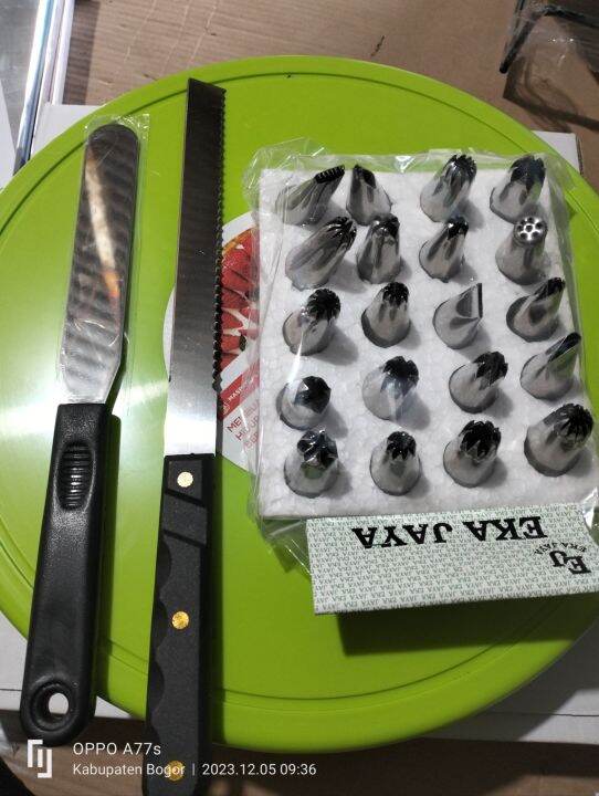 meja putar pisau roti spatula spuit alat hias kue Lazada Indonesia