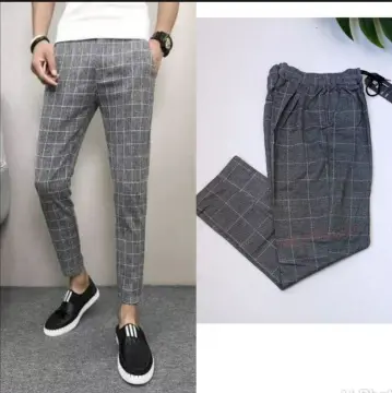 Shop Plaid Trousers Men Pants Free Size with great discounts and