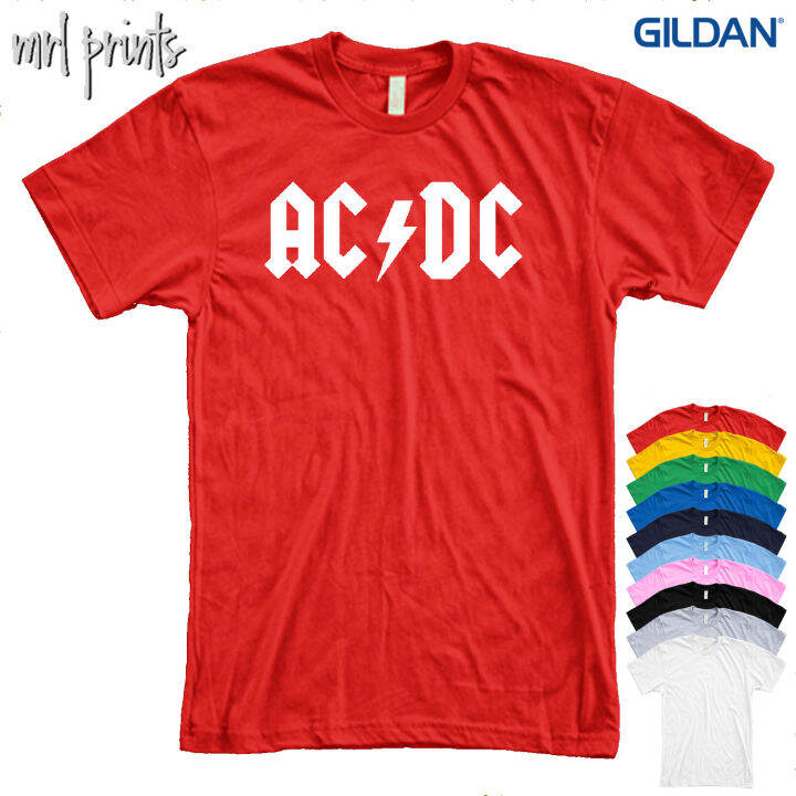 AC DC Shirt Unisex MRL Prints Gildan Cotton Tshirt Band Logo | Lazada PH
