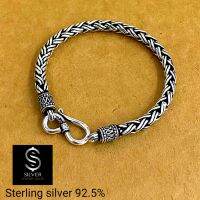 สร้อยข้อมือเงินแท้92.5% [ลายเปียคู่รมดำ] sterling silver bracelet