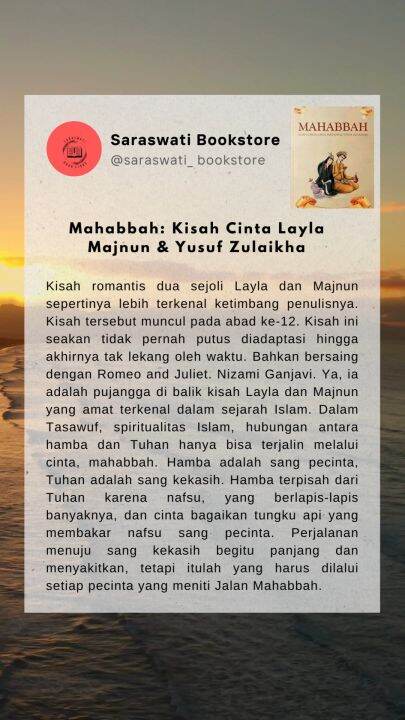 Mahabbah Kisah Cinta Layla Majnun Dan Yusuf Zulaikha By Nizami Dan