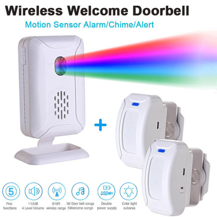 Security Wireless Door Bell with Alarm Bell Entry Alert System 36