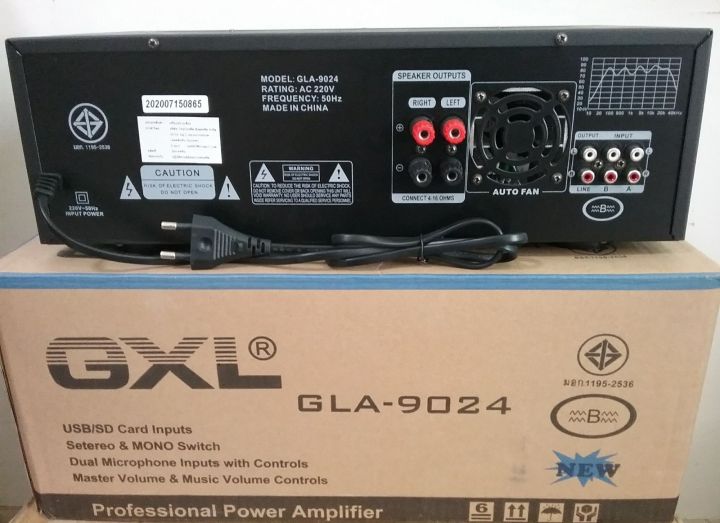 แอมป์ขยายเสียง-gxl-รุ่น-gl-9024-ฟังเพลงผ่าน-บูลทูธ-และ-usb-ได้-กำลังขับ-100-w-100-w-rms