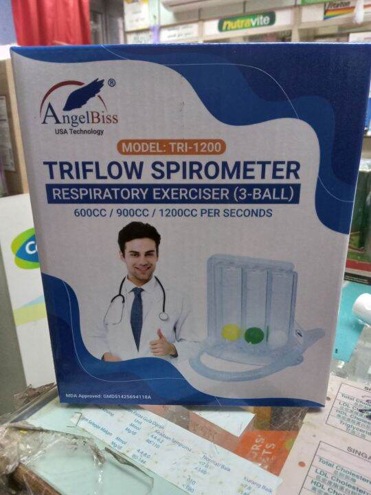 AngelBiss TRIFLOW SPIROMETER RESPIRATORY EXERCISER (3-BALL) | Lazada