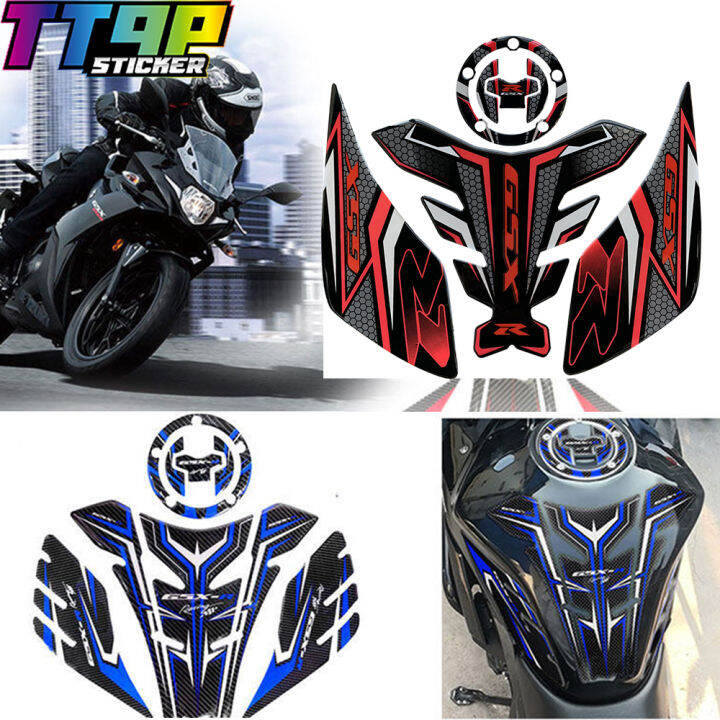 Tank Pad Stickers Protector Real Carbon Fiber Motorcycle Fuel Tank Pad Decals Gas Cap Cover Stickers For CBR 900 RR SC 33