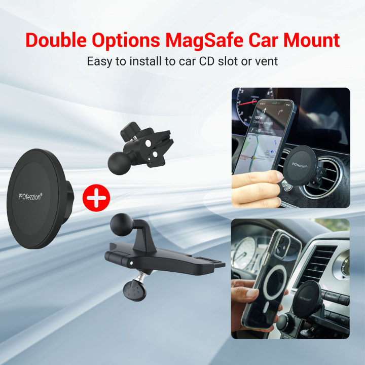 Magnetic Dashboard Phone Holder For Car, All Metal Design, Magsafe Car Mount  Compatible With Iphone 12/13 Series