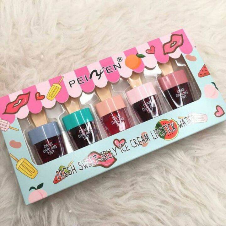 Ice Cream lip tint 5 in 1 full set Lazada