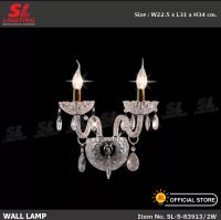 Crystal Decorative Chandelier SL-5-83913/2W โคมไฟติดผนังเชิงเทียนแบบคู่ สำหรับติดผนังภายใน รุ่น SL-5-83913/2W