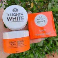 Light White Body Cream เซ็ทครีมไลท์ไวท์ [ไวท์ไวท์แพ็คเกจใหม่] (1เชต มีครีม2กะปุก+สบู่1ก้อน)