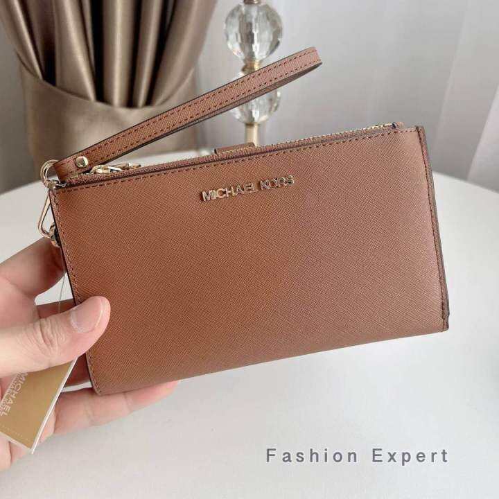 ของแท้100-กระเป๋าสตางค์-michael-kors-jet-set-travel-large-double-zip-wristlet-35f8gtvw0l