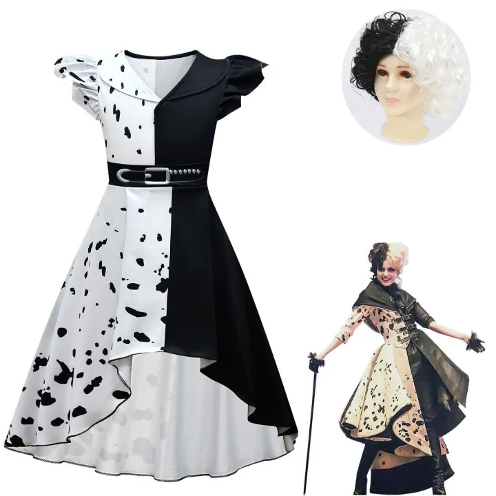 101 Zhonggou Black and White Witch Kuila Cosplay Costume Cruella ...