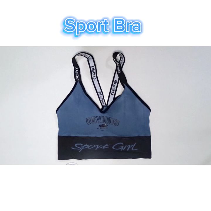 Cow Print Sports Bra - Blue