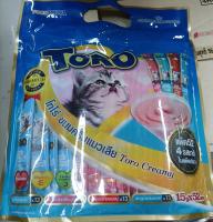 ขนมแมวเลีย ToRo แพ็ค52ซองรวม4รสชาติในซองเดียว ขนาด15กรัม×52ซอง(1ถุง)