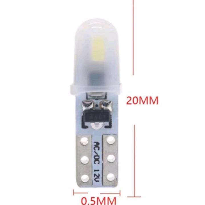 หลอด-t5-ไฟเกียร์-รถยนต์-led-ac-dc-12v-2smd-แบบไม่มีขั้วบวกลบ-ราคา-หลอด