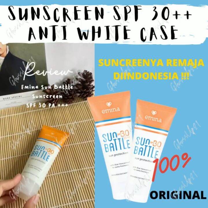 SUNBLOCK EMINA Emina Sun Protection SPF 30 PA+++ Sun Block Wajah Original 60 mL 60ML / sunscreen